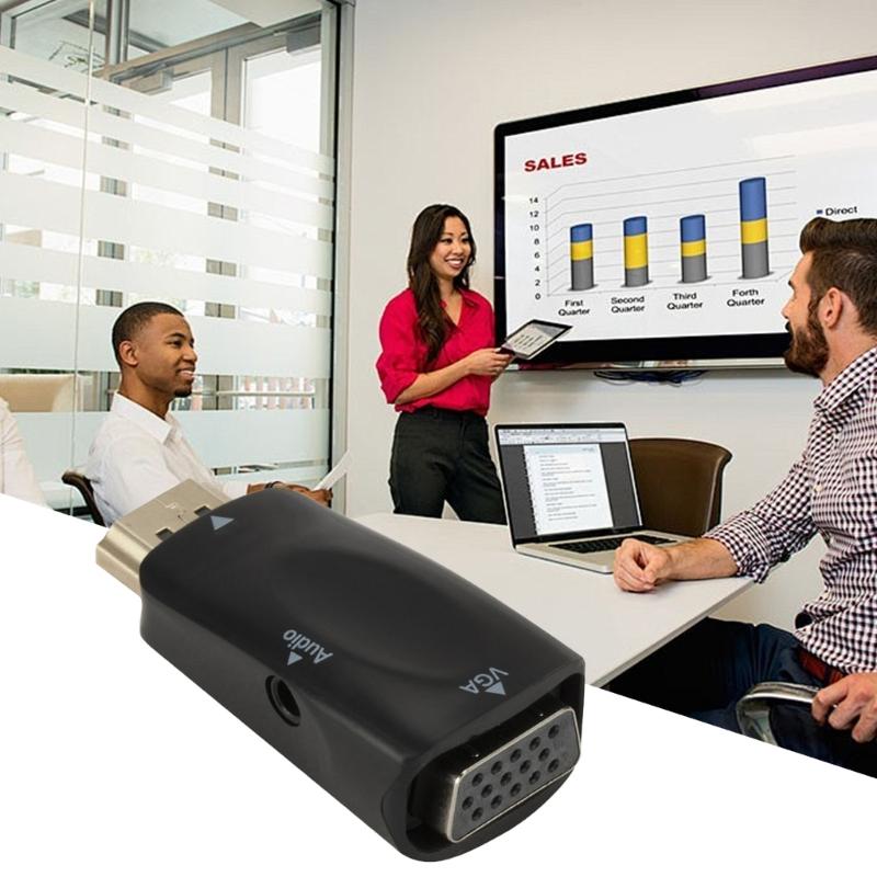 1080P HDTV To VGA Adapter Converter Output Computer Set Top Box Connector Dongle for Laptop PC Monitor Projector
