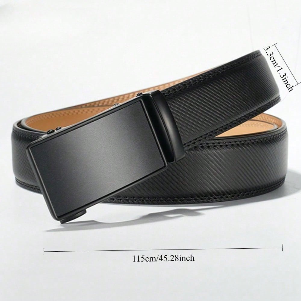 Men's automatic buckle leather belt Business versatile embossed belt Men's