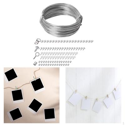 Picture Hanging Wire Frame Hanger Metal Hangers with Screws and Crimping Loop Sleeve