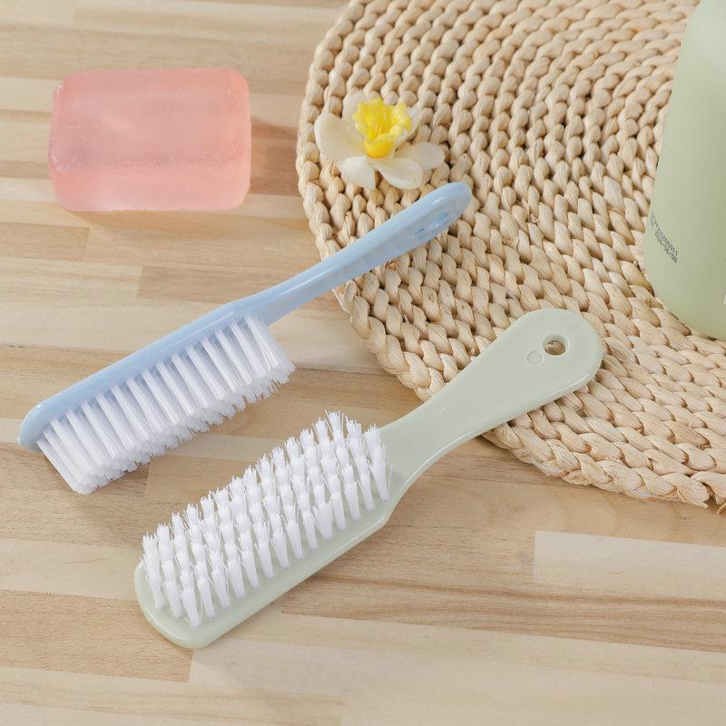 Plastic Small Shoe Cleaning Brush with Soft Bristles, Long Handle, and Hanging Design