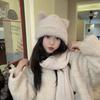 Autumn Winter Warm Cat Ears Beanie Cozy Stylish Windproof Hats Women's Cap For Daily Wear Trendy Fashion Accessories