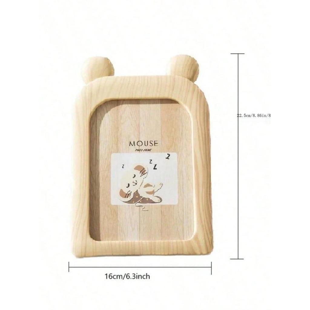 5x7 Ramka na zdjęcia w stylu drewna plastikowego do ekspozycji na ścianie i stole, wystrój domu z kreskówek