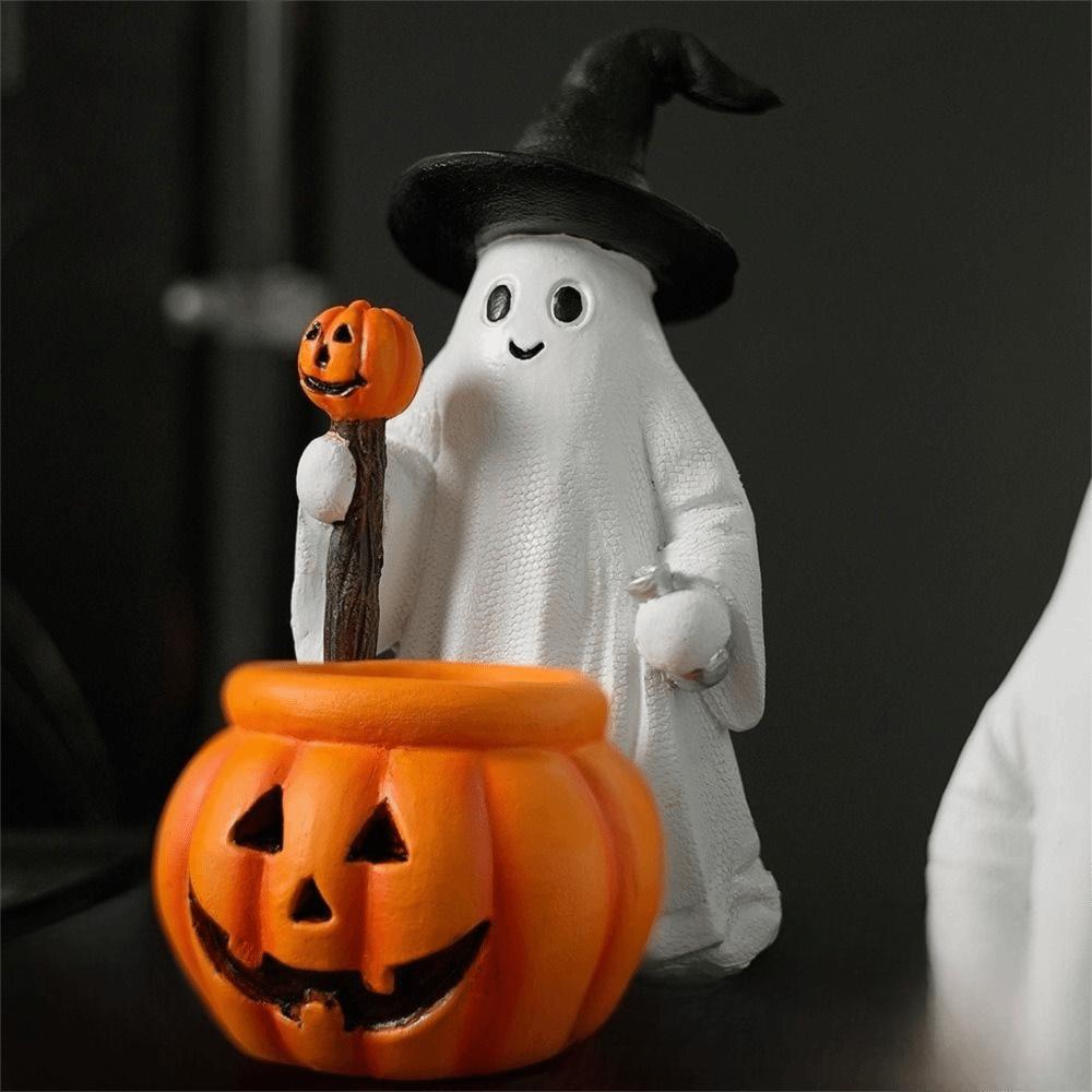 Biting Skull Halloween Resin Decoration Pumpkin Ghost Halloween Model  Indoor Dining