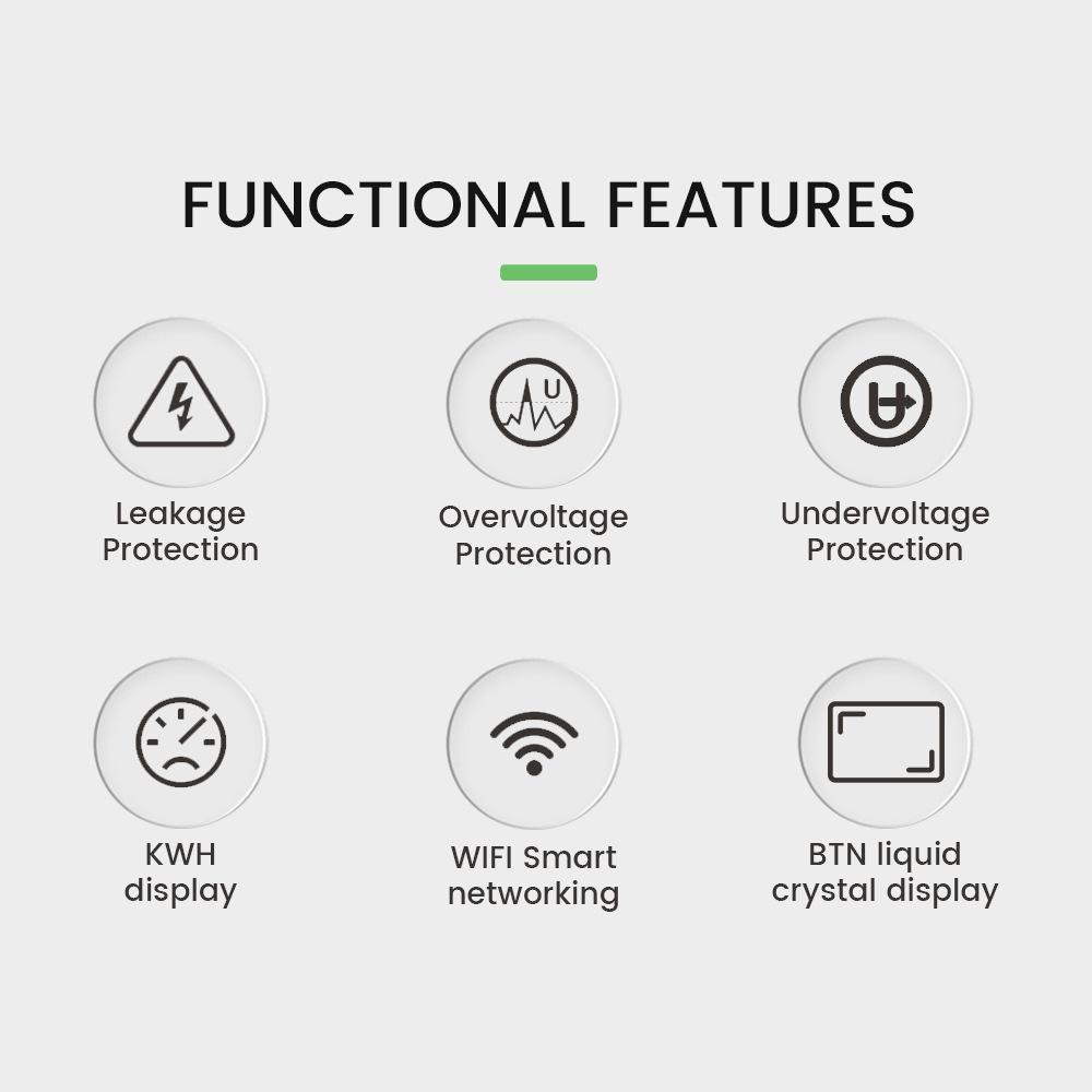 tongou Tuya WiFi Intelligent Energy Meter with Metering Voltage Power Electricity Monitoring Leakage Protector 63A AC85