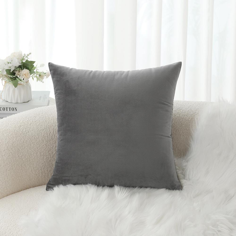 Velvet Pillow Sofa Cushion Solid Color Bedside Backrest Home Fabric Living Room Plush Pillow Ins Style
