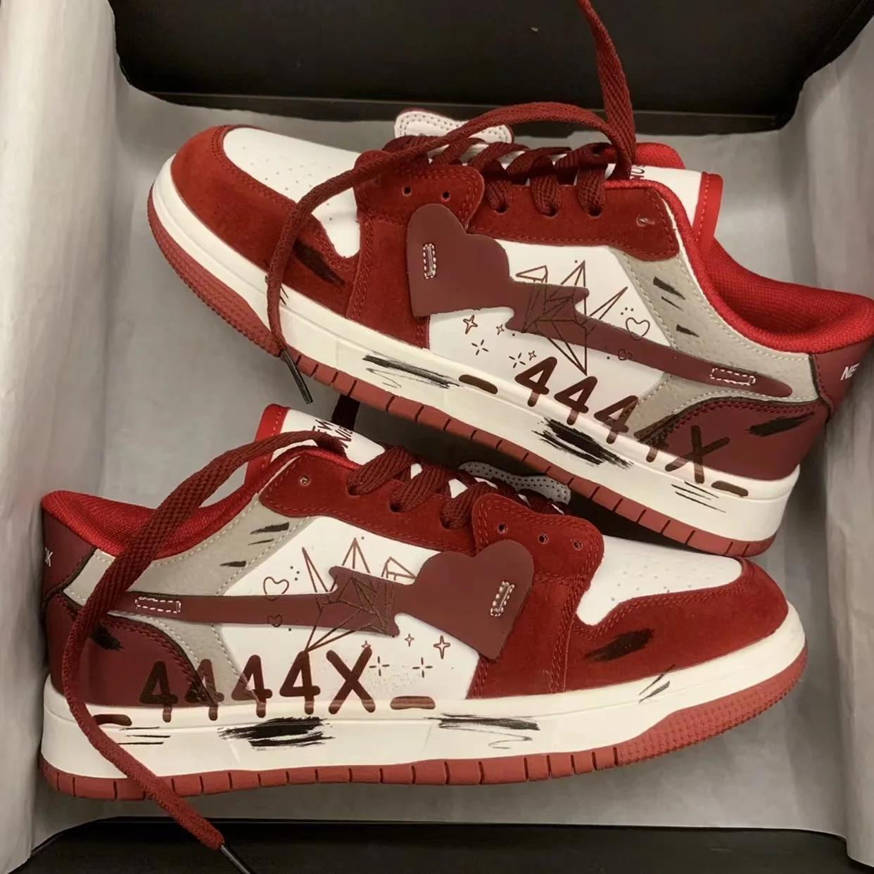 

Fashion Men s Shoes Niche Fashion Retro Graffiti Made Old Board Shoes Women s Flat Bottome Casual Couple Sport Shoe Unisex Lace Up Shoes 39