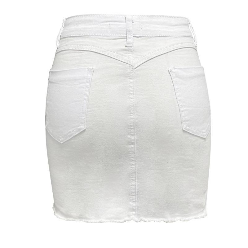 High Waist Denim Skirts For Womens Jeans Button Pockets Mini Skirt Ladies Bodycon Skirts Femme