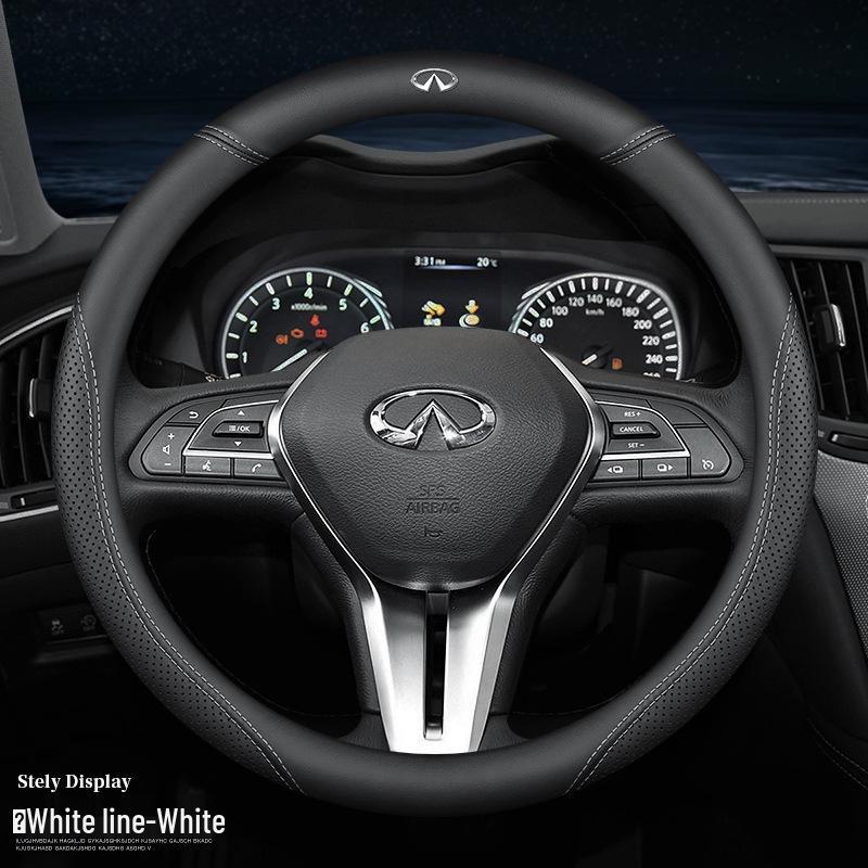 Infiniti Echtes Leder Ultra-Dünne Lenkradabdeckung für QX50, QX60, Q80, Q70L, Q50L und FX3