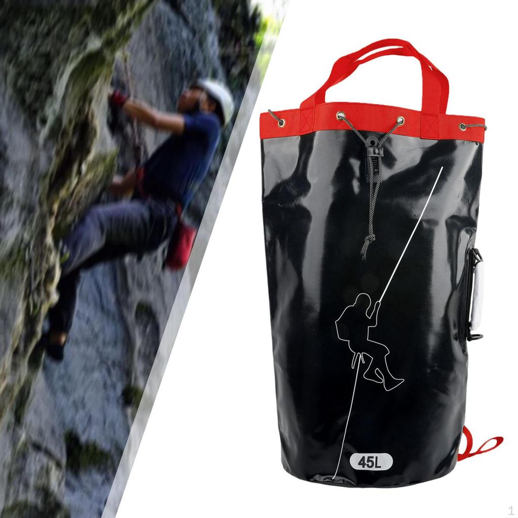 Backpack Rope Carrier Bag with Drawstring Closure Designed for Arborist Gear in Outdoor Settings