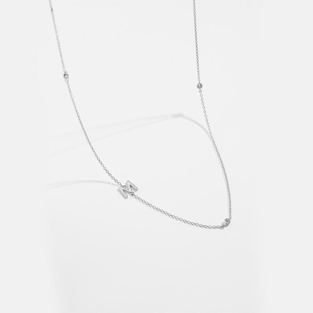 S925 Sterling Silver Initial Necklace for Women - Elegant Polished Clavicle Chain, Fashionable Jewelry, In Stock