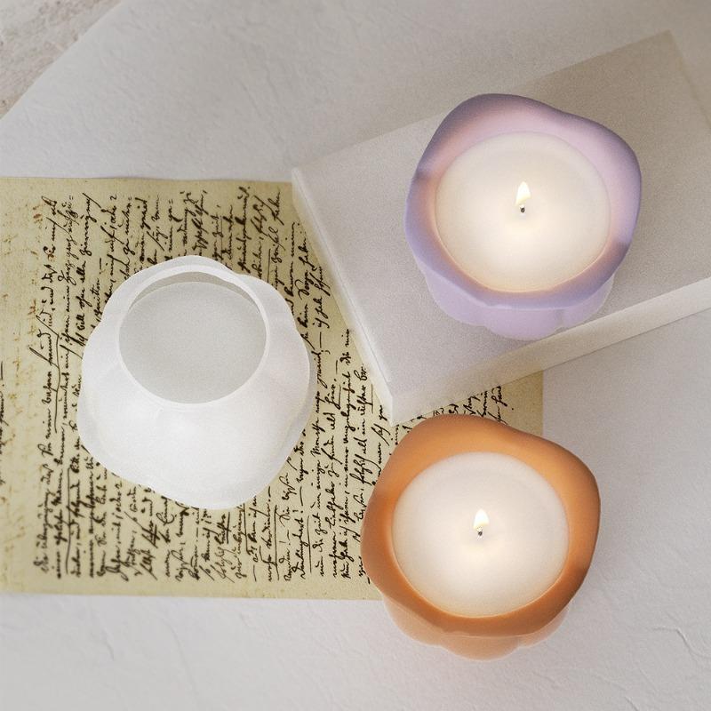 Rose Candle Cup Mirror Silicone Mold DIY Aromatherapy Gypsum Candlestick Flower Pot Ornament Storage Can Home Crafts Decoration