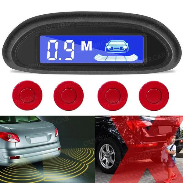 Car Auto Parktronic LED Parking Radar With 4 Parking Sensors Backup Car Parking Radar Monitor Detector System Backlight Display