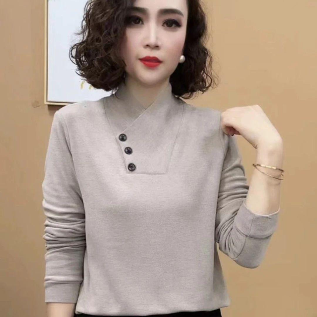 

Korean Style Versatile Women s Long Sleeve Slimming Top 2025 2X-Large