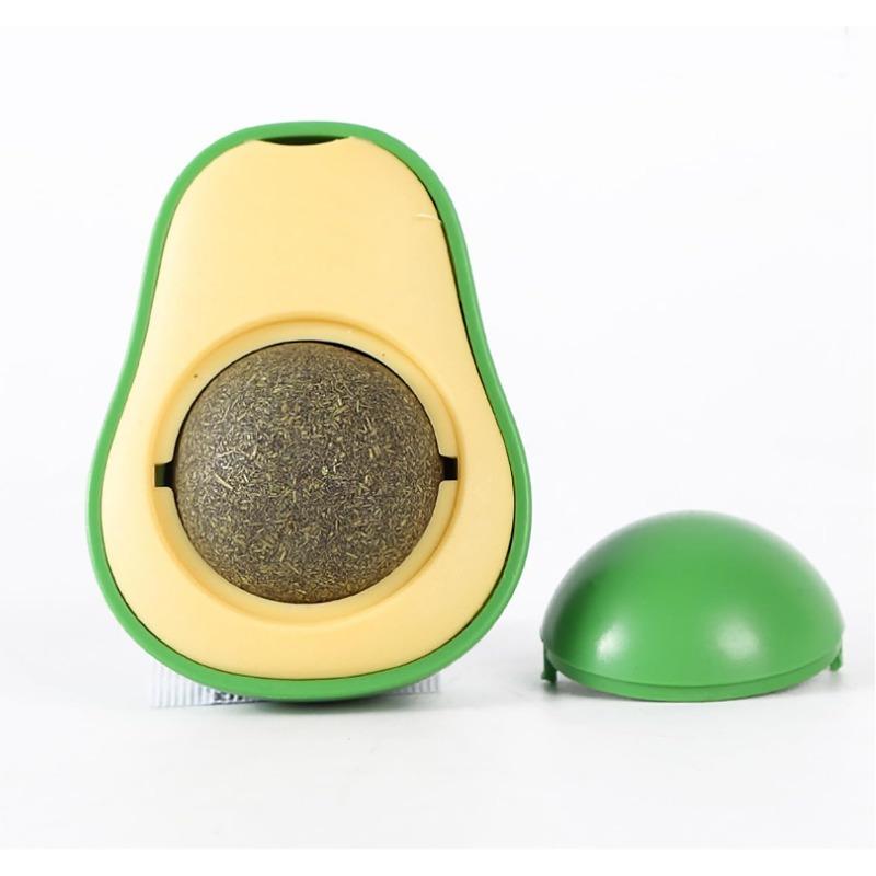 Catnip Toy Ball Avocado Duck Edible Cat Toy Extra Energy Supplement Ball Rotating Pet Cat Teeth Cleaning and Chewing Snack Toy