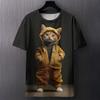 3D T-shirt Men's Cat Printed Comfortable Short Sleeved Comfortable Versatile T-shirts Fashionable