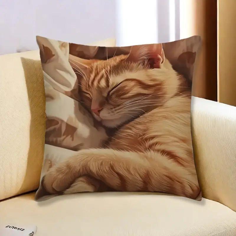 Fronha Bonita com Estampa de Ovelhas: Impressão Plana 2D, Bordado Não Real para Noites Aconchegantes Almofada de Sofá