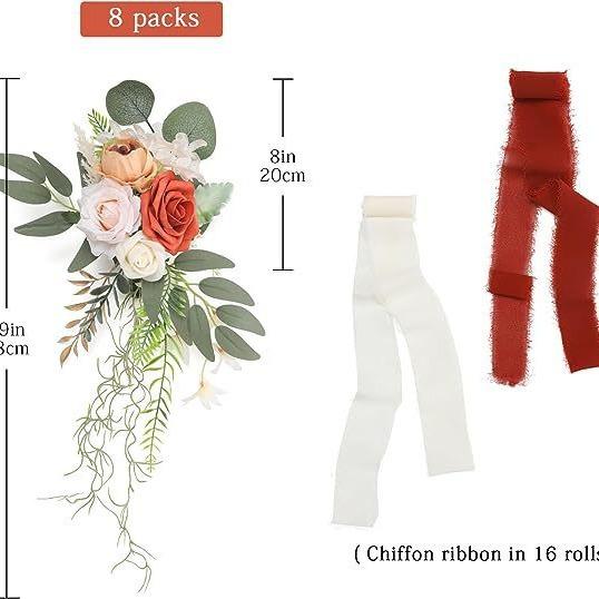 Western-Style Wedding Chair Back Flower Groom And Bride Decoration Outdoor Arched Door Mori Simulation Festive And Romantic