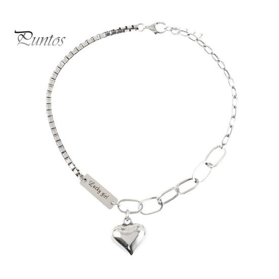 

Браслет на щиколотку с подвеской в форме сердца, универсальный сплав, браслет с удлинительной цепочкой, тонкая работа, украшение на щиколотку серебряный