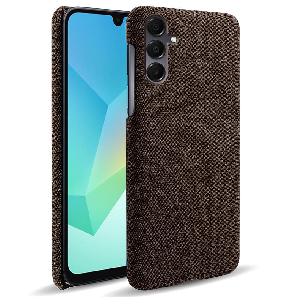 

For Samsung Galaxy A16 4G/5G Phone Case Cloth Texture Anti-Scratch Protective PC Back Cover Brown