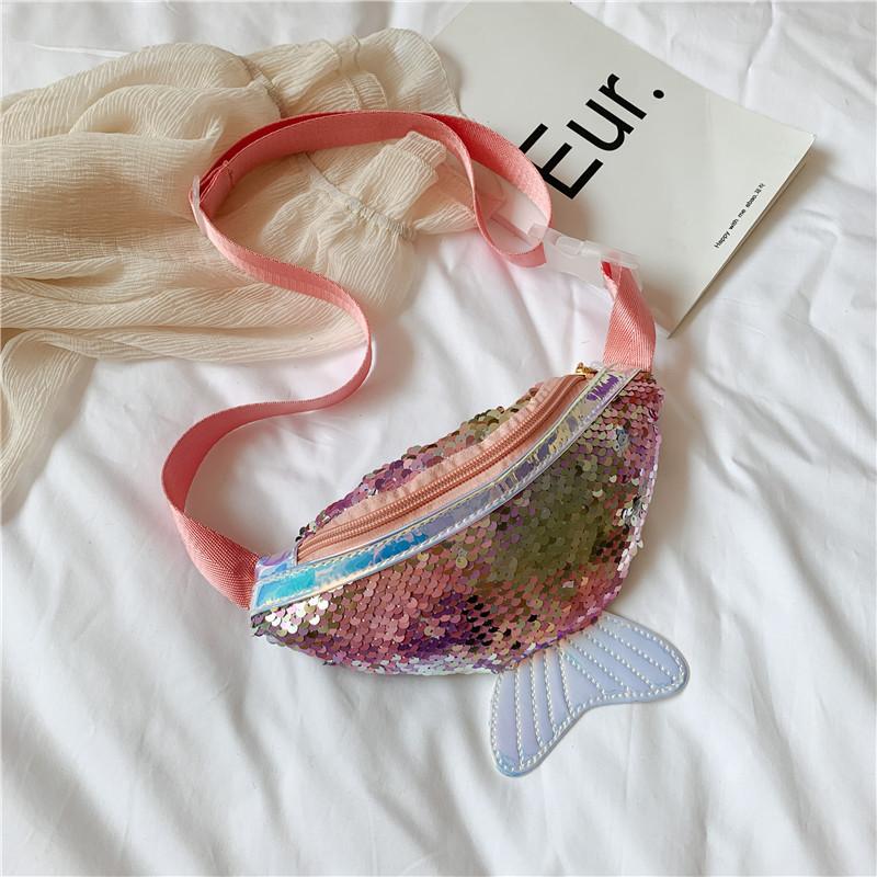 Очаровательная детская сумка кроссбоди с мерцающими пайетками, мягкая ПУ, миниатюрный дизайн розовый