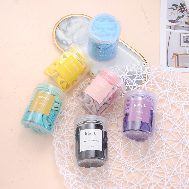 Gradient Multicolor High Elasticity Hair Ties - 50pcs Cute Candy Colors for Women
