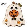 Cute Pumpkin Hanging Decorations Vintage Halloween Wooden Ornaments, Rustic Owl Ghost Farmhouse Seasonal Party Ornaments Tree Decoration with Rope for