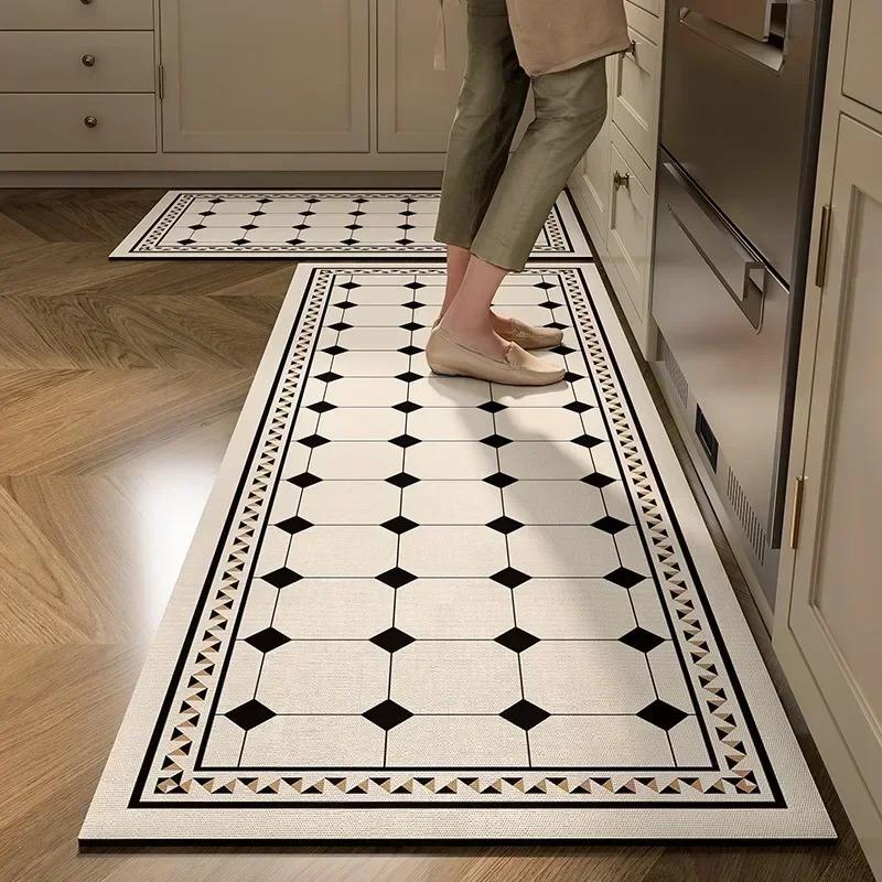 Long Rug for Kitchen Carpet Waterproof Pvc Floor Mat Leather Oil-proof Non-slip Area Rugs Home Decor Foot Mats Alfombra Cocina