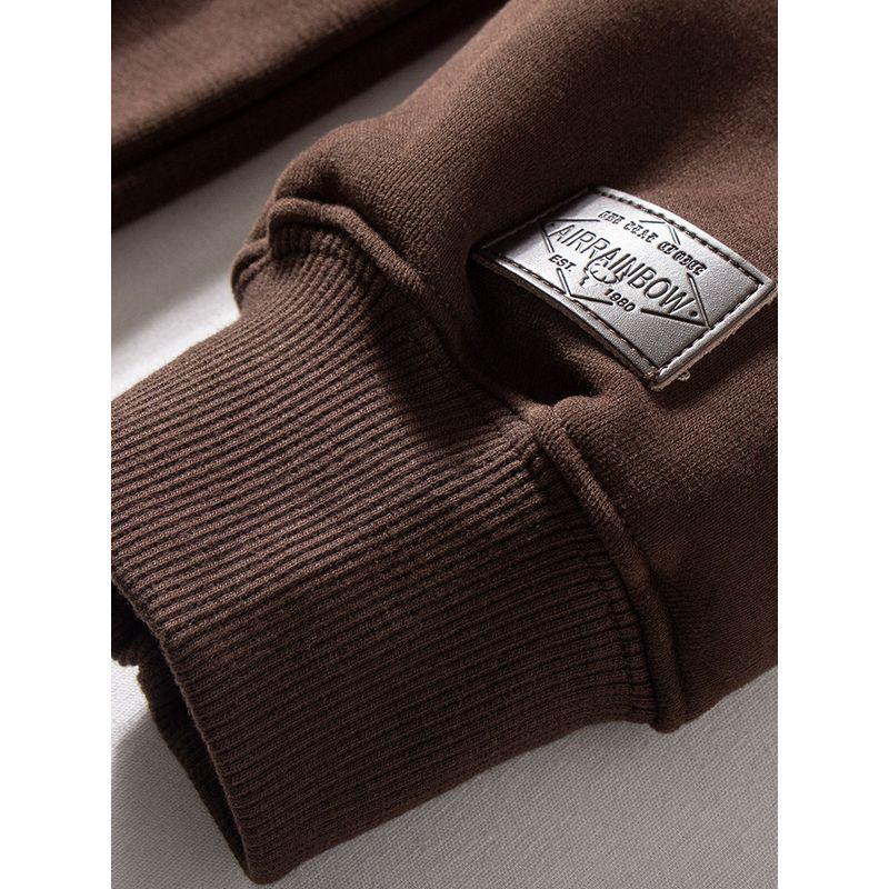 Men's 450g Heavyweight Fleece American Retro Cardigan Jacket Couple's Fleece-Lined Warm Casual Hooded Sweatshirt