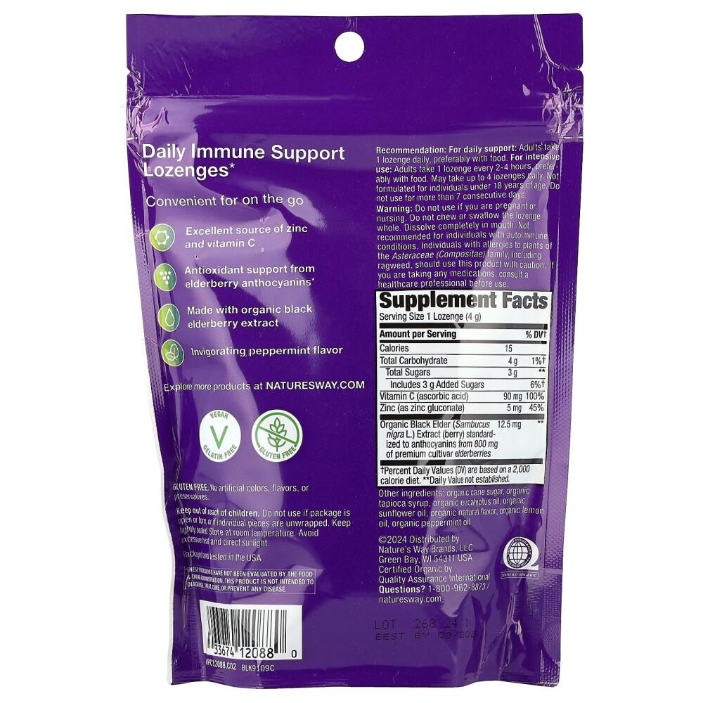 iHerb Nature's Way Sambucus Elderberry Zinc Peppermint Lozenges 24 Count