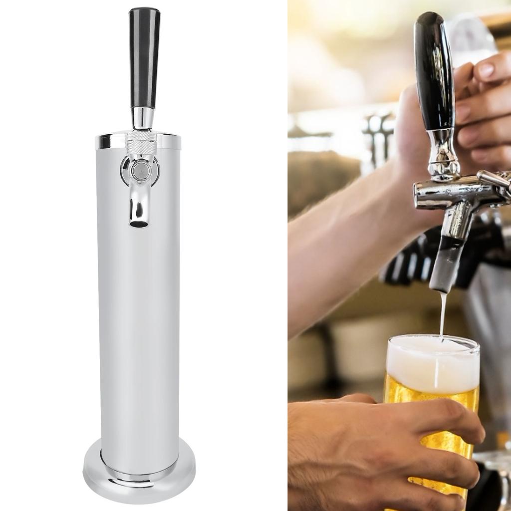 Stainless Steel Beer Draft Tower with Single Faucet Dispenser Home Brewing Equipment