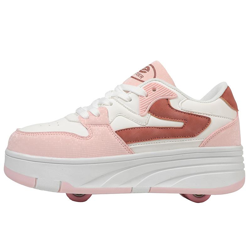 31-42 Chaussures de sport plates détachables à quatre roues pour enfants / femmes Patinage à roulettes d'extérieur Sports Filles Sports Patins à roulettes Chaussures