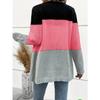 Women European American Lazy Style Striped V Neck Long Sleeve Knit Cardigan Sweater
