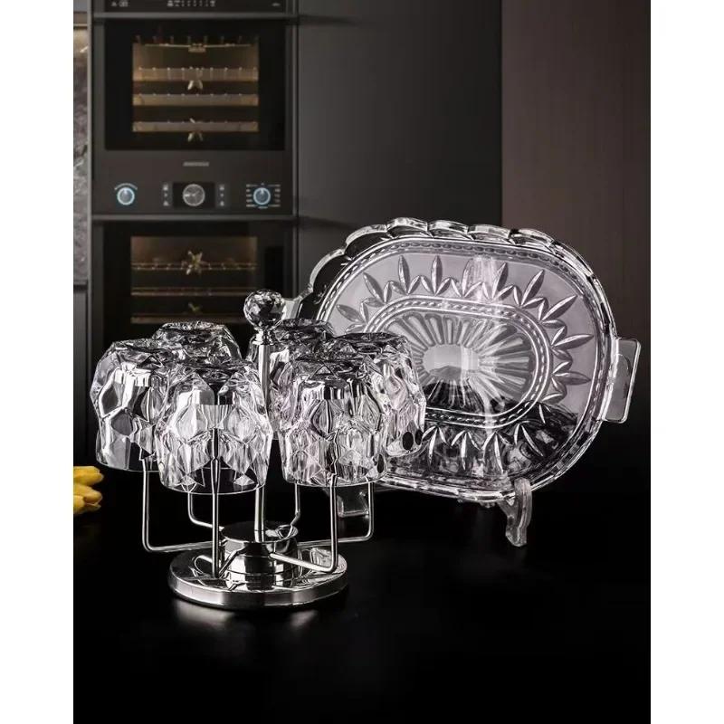 Liuling Whiskey Cup Creative Crystal Cup High-end Foreign Wine Cup Household Glass Engraved Beer Cup Bar Ice Hockey Cup