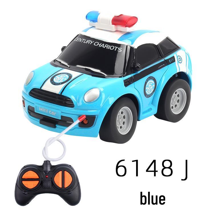 

Cartoon Police Car Toy: Electric Remote-Controlled, Four-Way Movement, Cute and Fun Gift for Kids