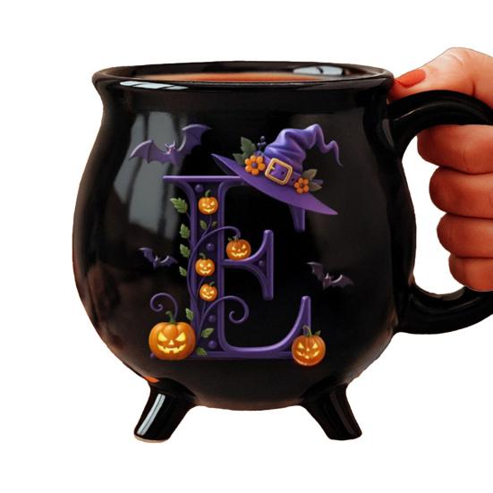 Yousheng 12oz Witch Cauldron Mug Personalized Halloween Coffee Mug Ceramic Witches Brew Tea Cup Halloween Birthday Gift for Women Besties Family
