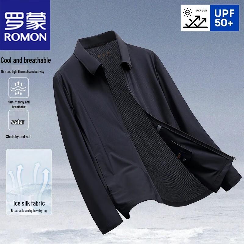 ROMON Men's Ice Silk Sun Protection Quick Dry Business Blazer Jacket
