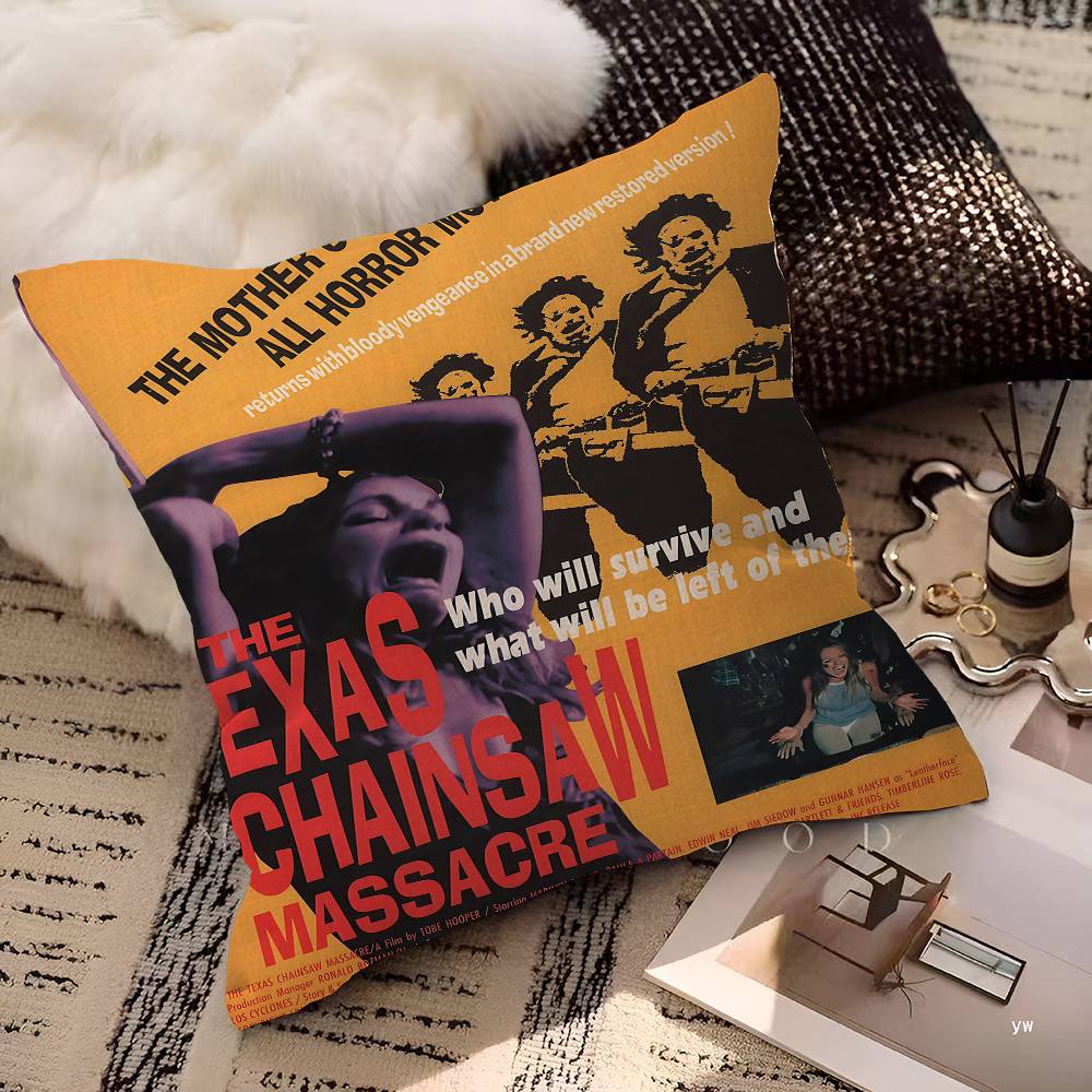 Movie T-Texas C-Chainsaw M-Massacre Pillow Cover Design cushion Cover decor Holiday Decorati