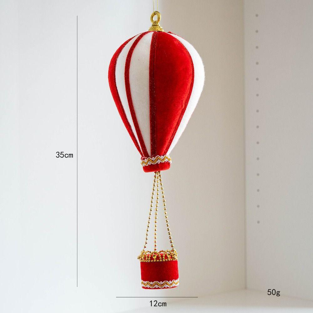 Creative Foam Christmas Hot Air Balloon Red&White DIY Decor Christmas Pendants Flannel Tree Ornaments Holiday Supplies
