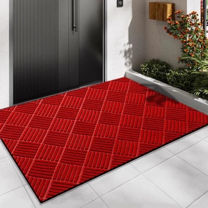 Front Entry Door Mats Outside Natural Rubber Entrance Doormats Kitchen Non-slip Heavy Duty Rugs Easy To Clean Home Carpets