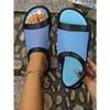 Patchwork Sandals Summer New Thick Bottom Velcro Casual Women Drag Large Size Beach Sandals