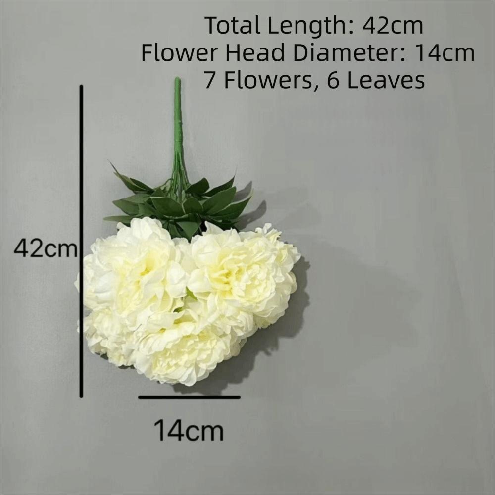 Multicolor Artificial Flower Peony Silk Petals 7 Heads Lifelike Peony Flowers Leaves Floral Arrangement Simulation Flower Gift