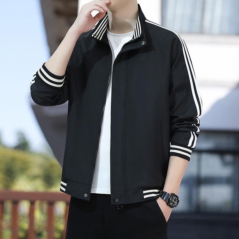 Baseball Collar Spring and Autumn Solid Color Versatile Casual Korean Version Loose Stand-up Collar Top Jacket Jacket