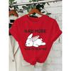 Bunny Is Tired T Shirts Lazy Bunny Graphic Tee Women Casual O Neck Short Sleeve Loose Streetwear Cute Rabbit Print T-Shirt Tops