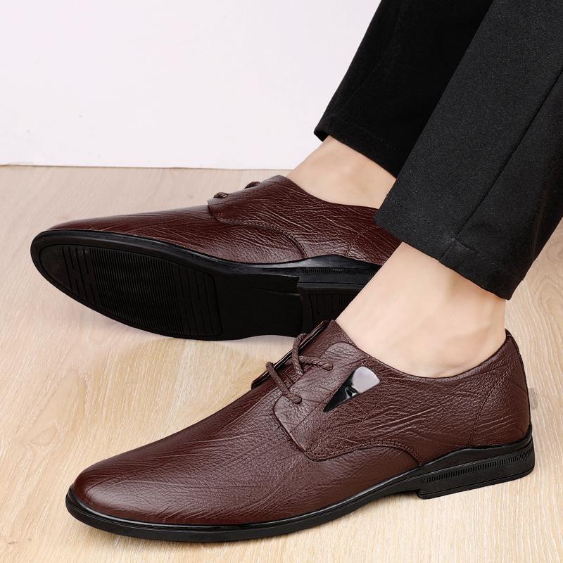 2024 Herren Büro Oxfords Schuhe Heißer Verkauf Herren Bequemer Kleiderschuh Marke Coiffeur Schuhe Schnürschuh Lässig Echtleder Schuhwerk