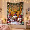 Weihnachtlich bedruckter Wandteppich für Schlafzimmer Wohnzimmer Wanddekoration Feiertagsgeschenk