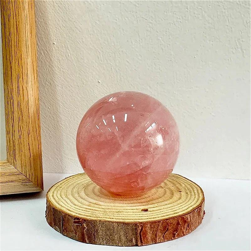 

Natural Pink Crystal Rose Quartz Crystal Ball Polishing Massage Ball Reiki power Living Room Decoration Crafts 118 95mm-10mm розовый