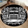 Sketch Armor Dragon Wolf Truck Round Area Rug,Carpet Rug for Living Room Bedroom Sofa Playroom Decor,Non-slip Floor Mat