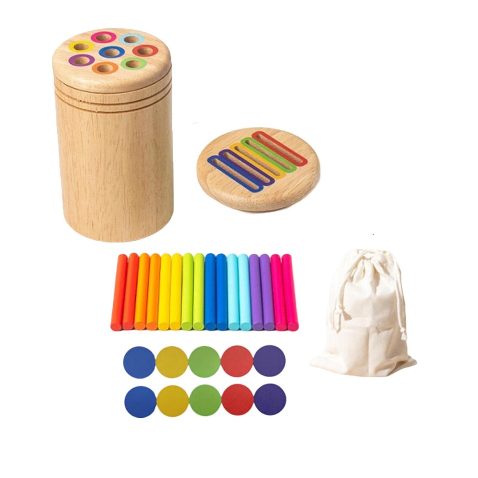 

Игрушки для малышей, деревянная игрушка для сортировки по цвету и развития мелкой моторики, игра на сенсорное сопоставление, безопасная и прочная One Size