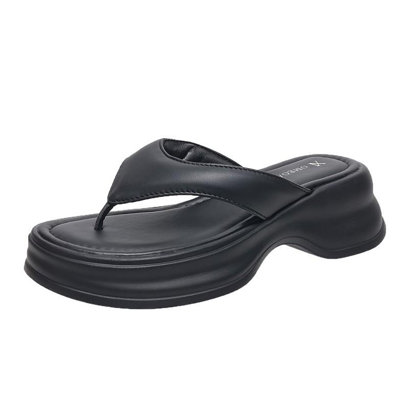 Cool Slippers Women's Summer Wear 2025 New Versatile Casual Non-slip Beach Sandals Lazy Fashion Thick-soled Flip-flops