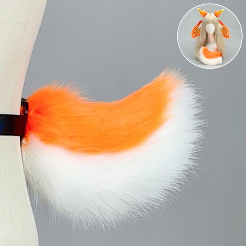 Bunnies Ears Headband Bunnies Tail Reindeer Antlers Headband Deer Antler Hairband for Christmas Halloween Cosplay Costume